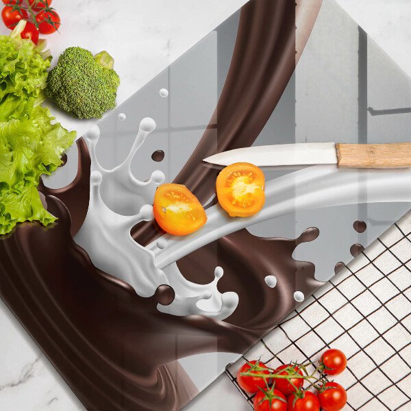 De vidrio templado leche y chocolate