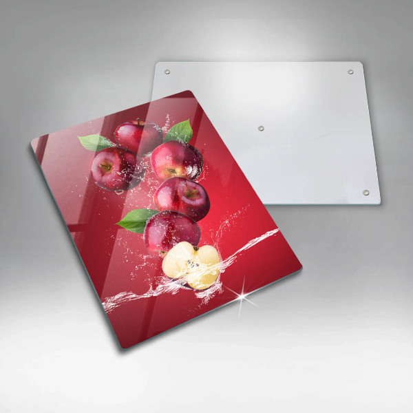 De vidrio templado Manzanas jugosas en agua