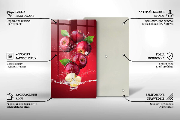 De vidrio templado Manzanas jugosas en agua