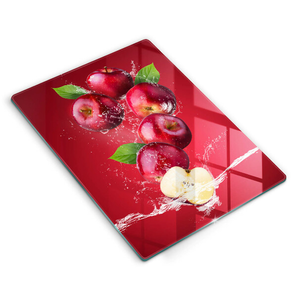 De vidrio templado Manzanas jugosas en agua