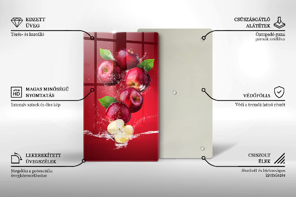 De vidrio templado Manzanas jugosas en agua