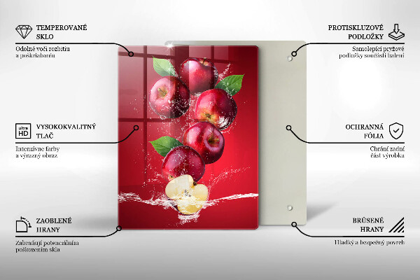 De vidrio templado Manzanas jugosas en agua