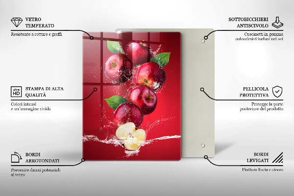 De vidrio templado Manzanas jugosas en agua