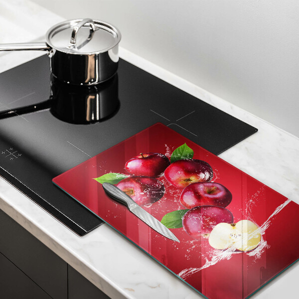 De vidrio templado Manzanas jugosas en agua