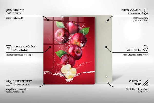De vidrio templado Manzanas jugosas en agua