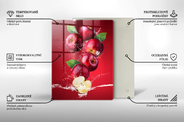 De vidrio templado Manzanas jugosas en agua