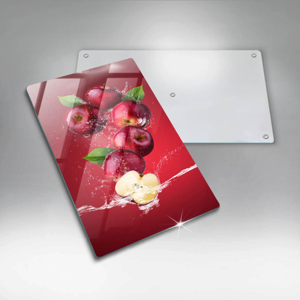 De vidrio templado Manzanas jugosas en agua