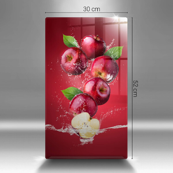 De vidrio templado Manzanas jugosas en agua