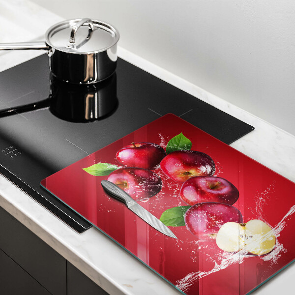 De vidrio templado Manzanas jugosas en agua