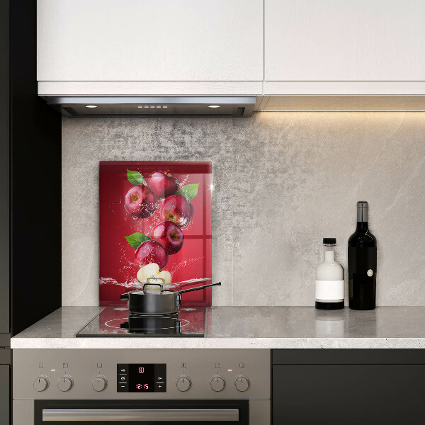 De vidrio templado Manzanas jugosas en agua