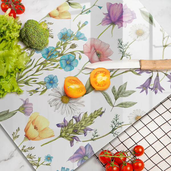 De vidrio templado Ilustración de flores