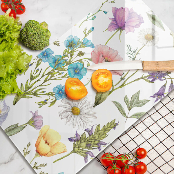 De vidrio templado Ilustración de flores