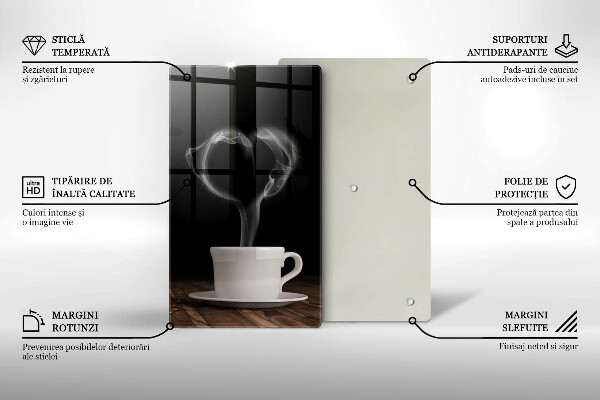 De vidrio templado Corazón de taza de café