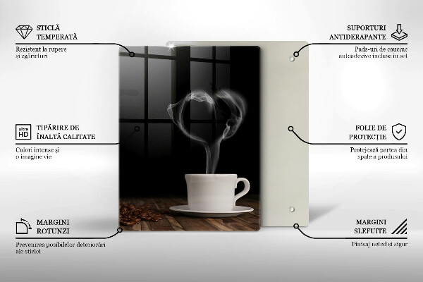 De vidrio templado Corazón de taza de café