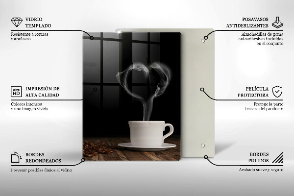 De vidrio templado Corazón de taza de café