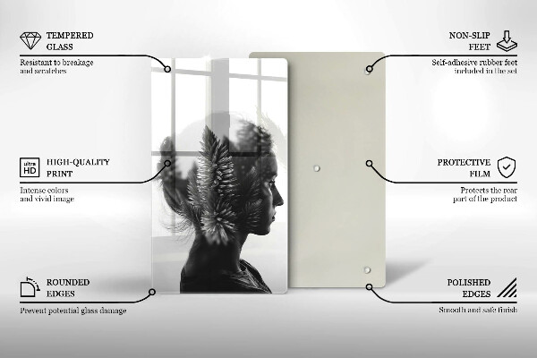 De vidrio templado mujer y bosque