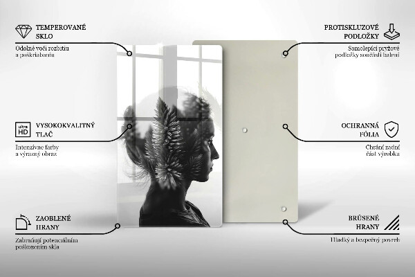 De vidrio templado mujer y bosque