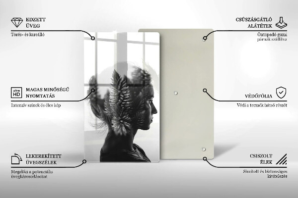 De vidrio templado mujer y bosque