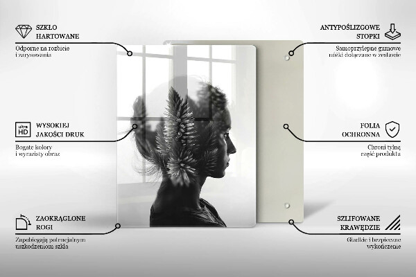 De vidrio templado mujer y bosque