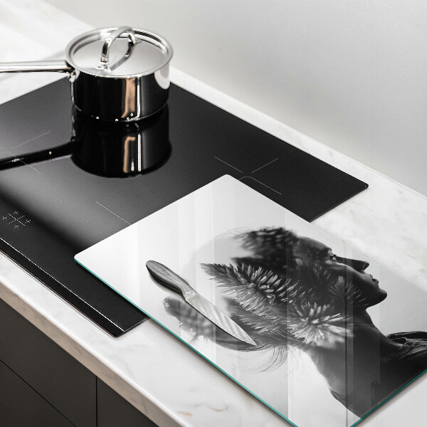 De vidrio templado mujer y bosque