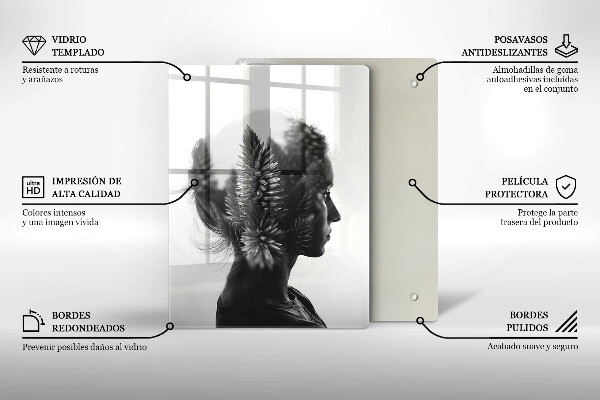 De vidrio templado mujer y bosque