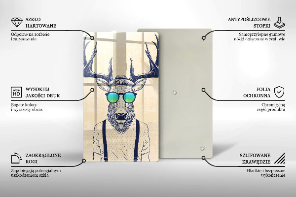 De vidrio templado Ilustración de hombre ciervo