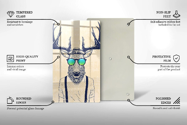 De vidrio templado Ilustración de hombre ciervo