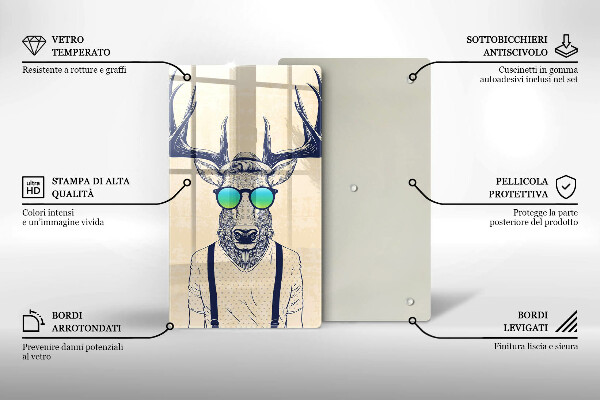 De vidrio templado Ilustración de hombre ciervo
