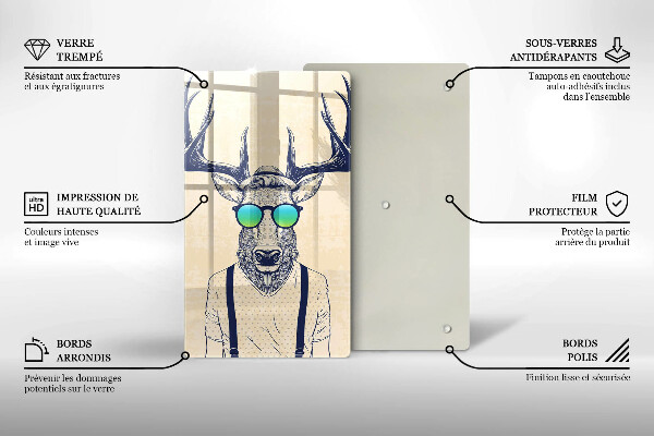 De vidrio templado Ilustración de hombre ciervo