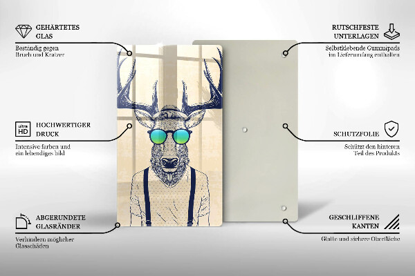 De vidrio templado Ilustración de hombre ciervo