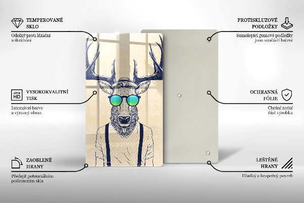 De vidrio templado Ilustración de hombre ciervo