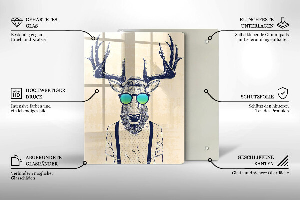 De vidrio templado Ilustración de hombre ciervo