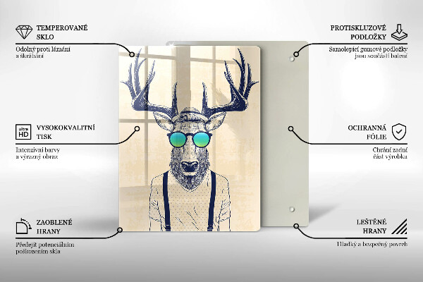 De vidrio templado Ilustración de hombre ciervo