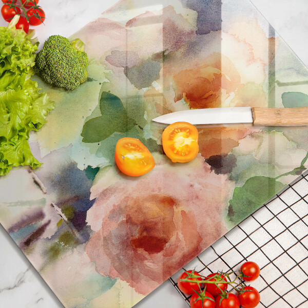 De vidrio templado flores pintadas