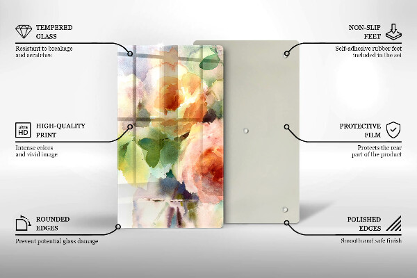 De vidrio templado flores pintadas