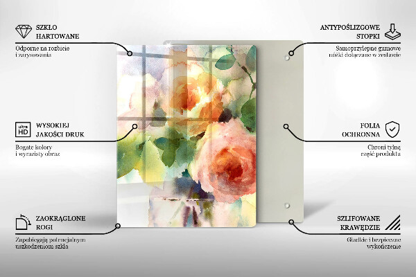 De vidrio templado flores pintadas