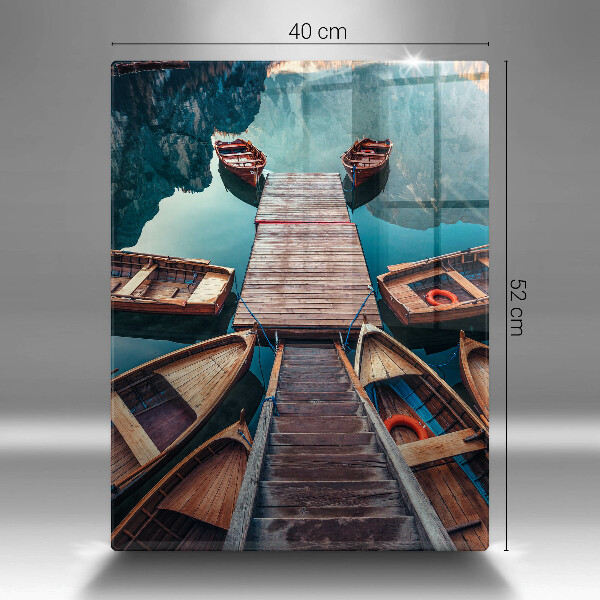 De vidrio templado Barcos en el lago