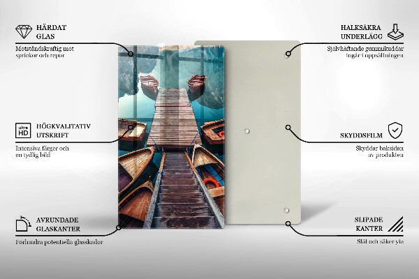 De vidrio templado Barcos en el lago