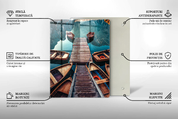 De vidrio templado Barcos en el lago