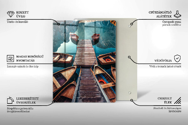 De vidrio templado Barcos en el lago