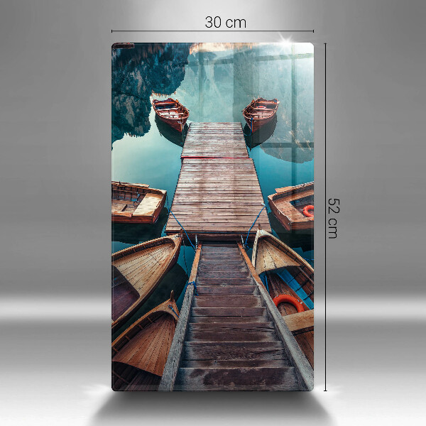 De vidrio templado Barcos en el lago