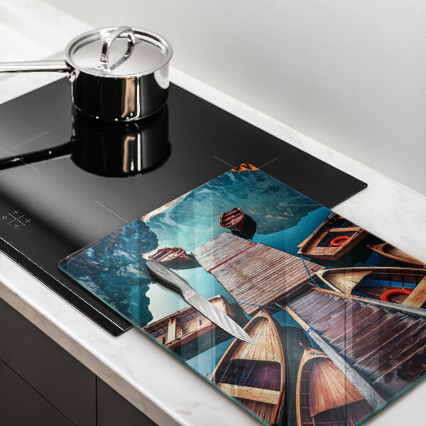 De vidrio templado Barcos en el lago