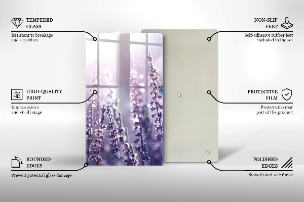 De vidrio templado Flores silvestres y mariposas