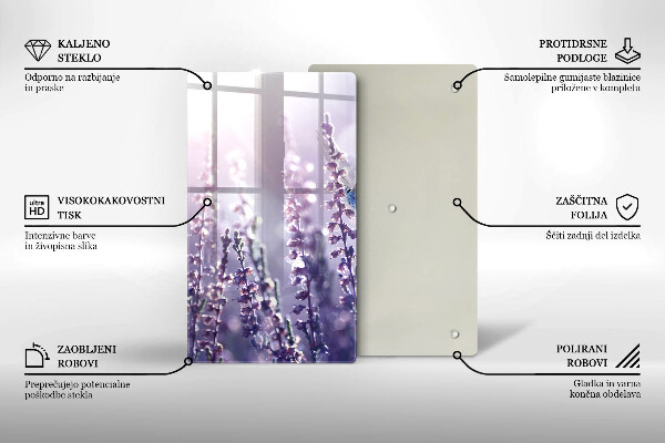 De vidrio templado Flores silvestres y mariposas