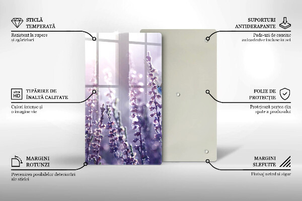 De vidrio templado Flores silvestres y mariposas