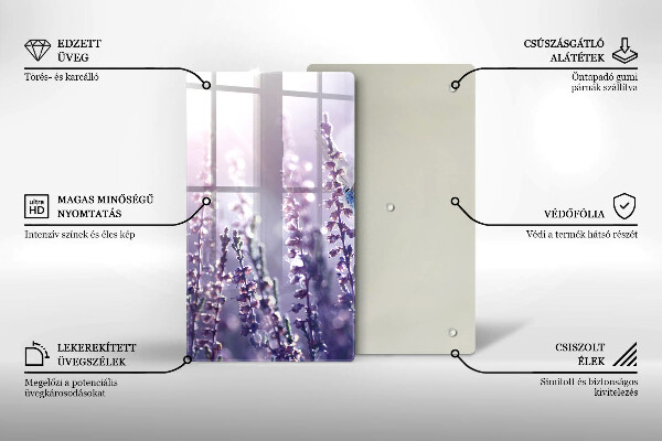 De vidrio templado Flores silvestres y mariposas