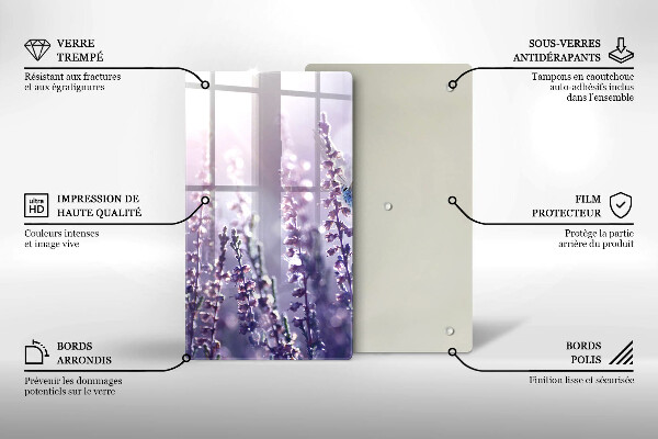 De vidrio templado Flores silvestres y mariposas