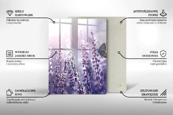 De vidrio templado Flores silvestres y mariposas