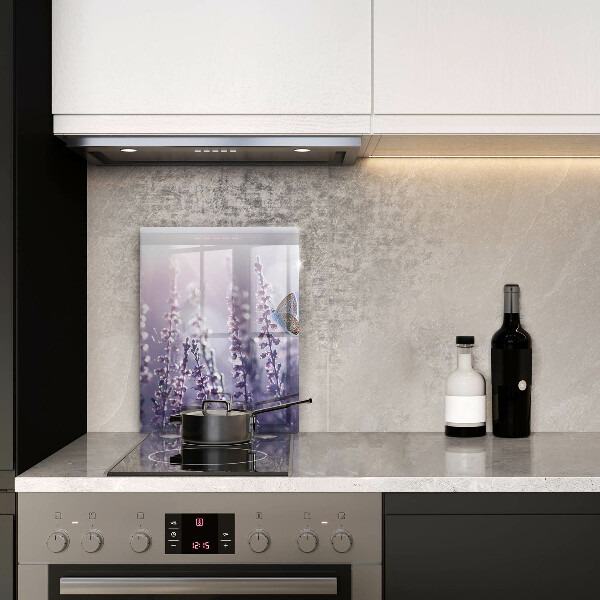 De vidrio templado Flores silvestres y mariposas