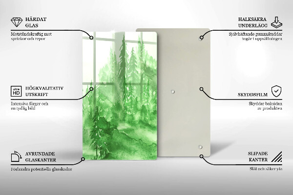 De vidrio templado bosque pintado